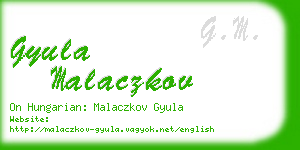 gyula malaczkov business card